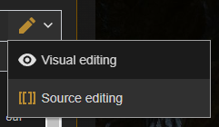 Switching between editor types.