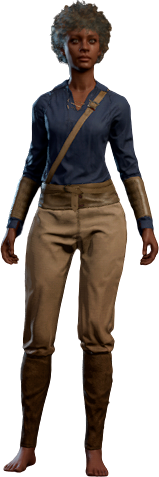 Swarthy Wayfarer in Blue Human Front