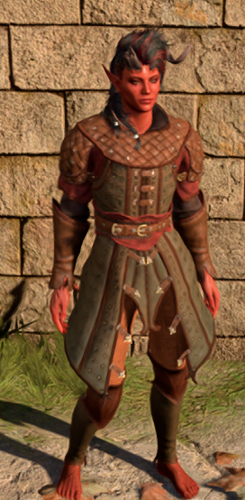 Studded Leather Armour +1 in game female.PNG