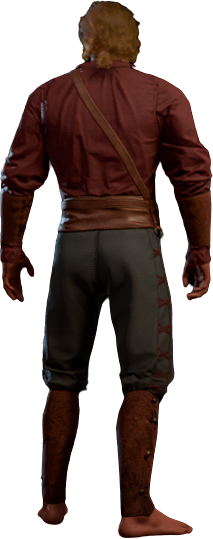 Swarthy Wayfarer in Red High Elf Back