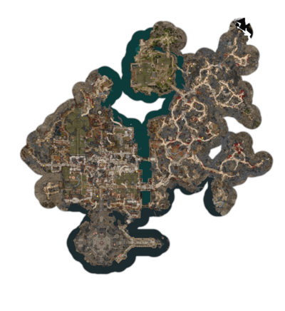 The map view of the Shadow-Cursed Lands