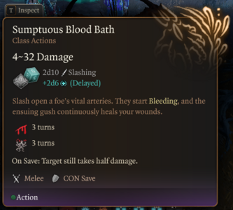 Sumptuous Bloodbath ability tooltip