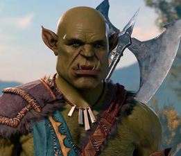 A male Half-Orc in character creation.