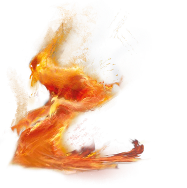 Artwork of a fire elemental