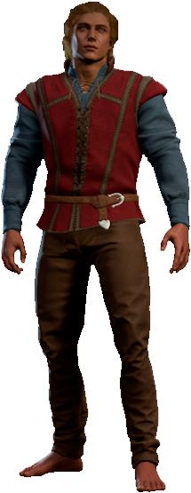 Comfortable Blue-Red Outfit High Elf Front
