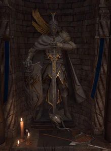 Helm's Statue in Stormshore Tabernacle