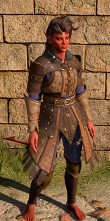 Studded Leather Armour +2 worn by Karlach