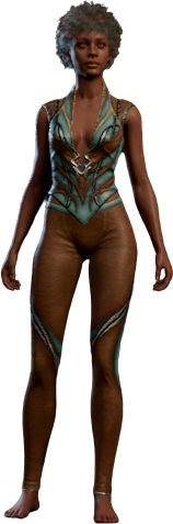 Lionheart Teal Outfit Human Front