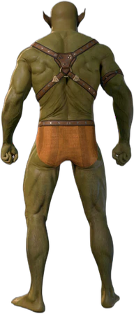 Orange Underwear Half-Orc Back