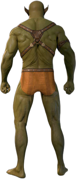 Orange Underwear Half-Orc Back