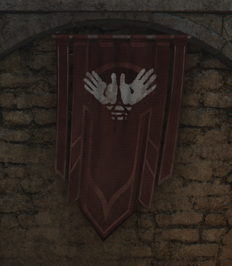 Flag of Ilmater in the Open Hand Temple of Ilmater