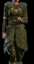 Hide Armour dyed sage green worn by Shadowheart