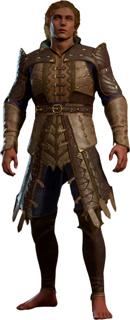 Studded Leather Armour +2 High Elf Front Model.webp