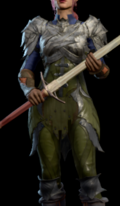 Spidersilk armour dyed sea green worn by female player character