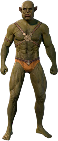 Orange Underwear Half-Orc Front