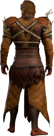 Druid Leather Armour Orange Half-Elf Back