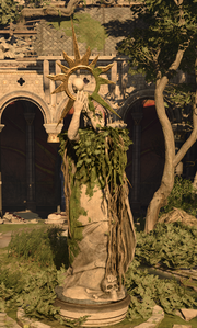 Statue at Rosymourn Monastery