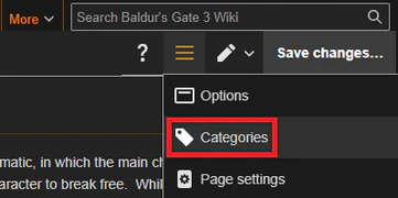 Adding categories in Visual Editor.