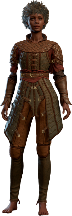 Studded Leather Armour +1 Human Front Model.webp
