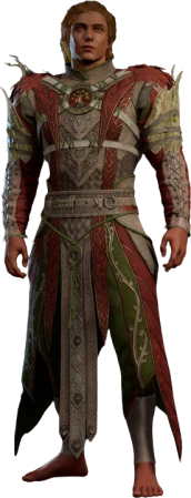 Druid Leather Armour Red Half-Elf Front