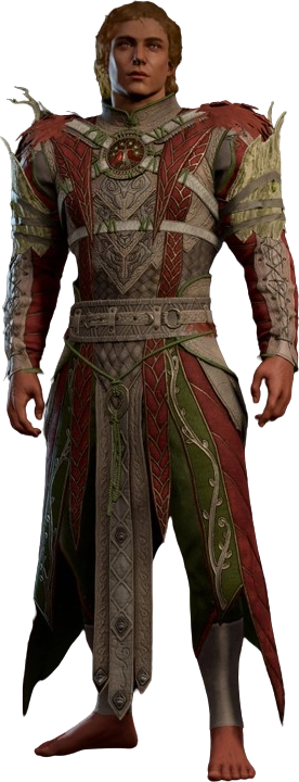 Druid Leather Armour Red Half-Elf Front Model.webp