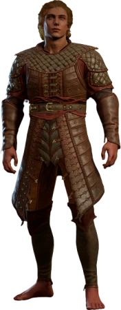 Studded Leather Armour +1 High Elf Front