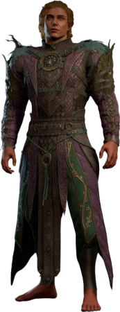 Druid Leather Armour Purple Half-Elf Front