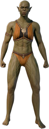 Orange Underwear Half-Orc Front