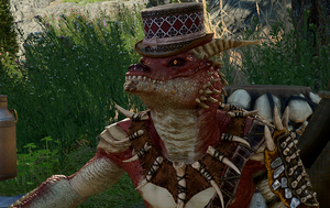 Popper the kobold at their stand in the Circus of the Last Days