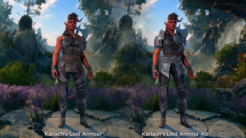 Datamined Karlach's Armors restored by mods