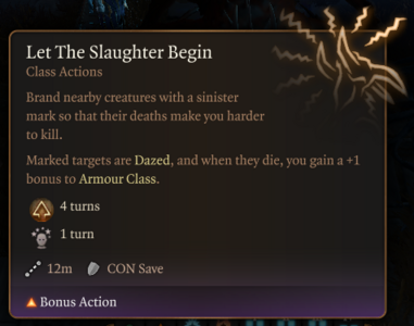 Let the Slaughter Begin ability tooltip