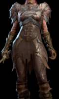 Spidersilk armour dyed pale pink worn by female player character