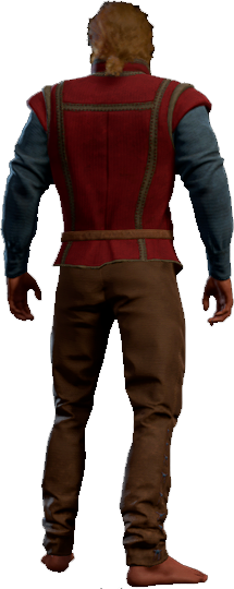 Comfortable Blue-Red Outfit High Elf Back