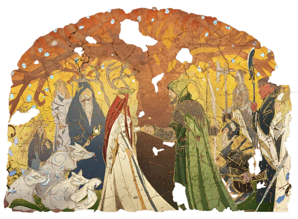 In darkest hour, a concord made, Twixt harp and wild against the shade.