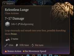 Relentless Lunge ability tooltip