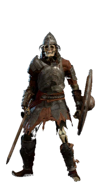 Equipped with Longsword and Shield