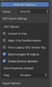 Export settings for Blender 2.79b 1