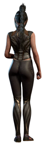 Shadowheart wearing her camp clothes